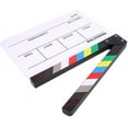 thumbnail image 2 of Tablero de claqueta de película de vídeo, tablero de claqueta de escena de acción de corte del director, decoraciones de fiesta temáticas de películas - Negro/Colorido, 2 of 5