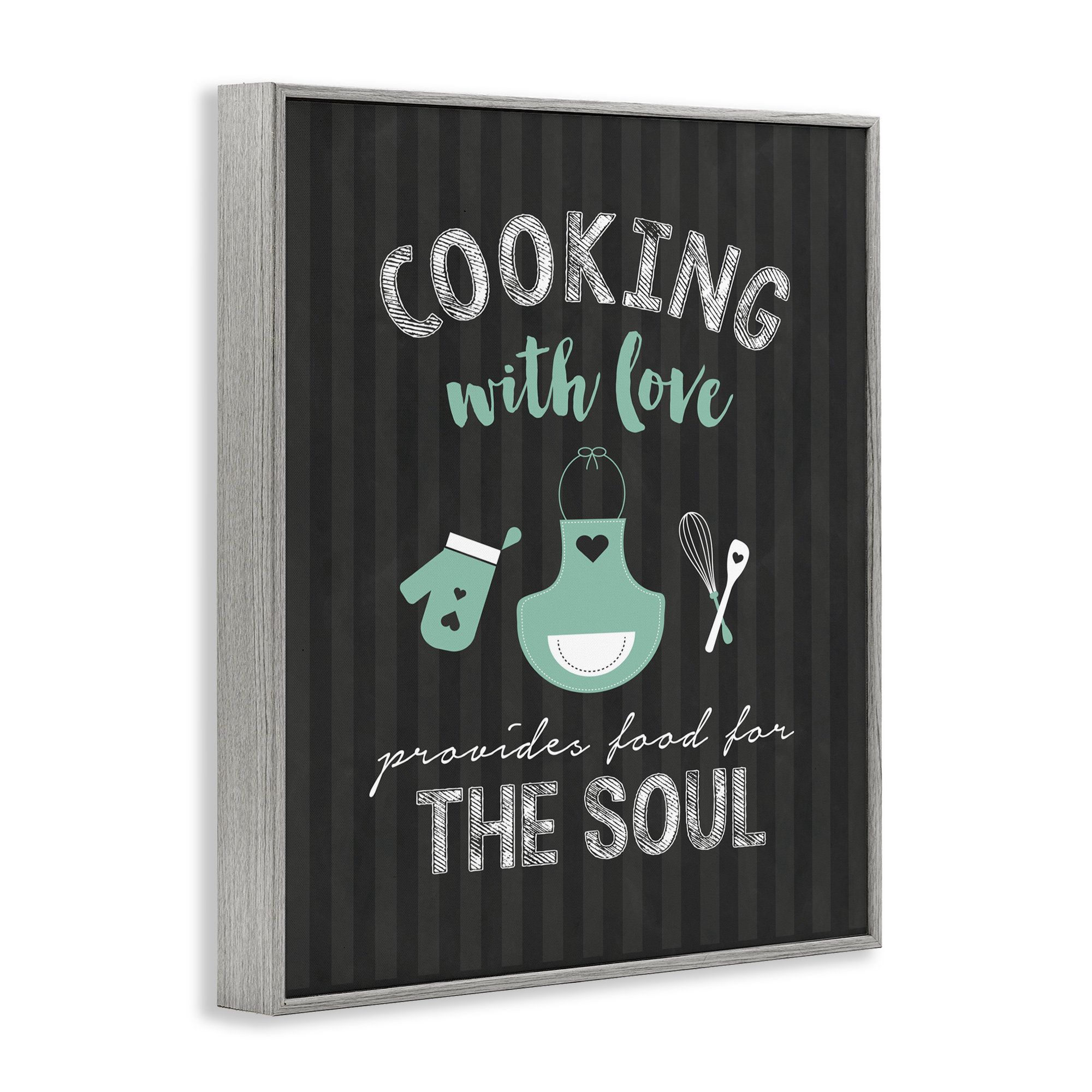 Food For Soul Black & Green Gray Framed Giclee Art, design by Lettered and Lined