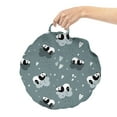 thumbnail image 2 of Cartoon Round Floor Cushion with Handle, Pandas Sleeping on Clouds Small Stars and Hearts Shapes in Cartoon Layout, Decorative Pillow for Living Room & Dorms, 18" Round, Multicolor, by Ambesonne, 2 of 4
