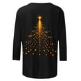 thumbnail image 5 of Xihbxyly Womens Tops Womens 3/4 Sleeve Tops Women's Tops Printed T-Shirt Round Blouse Vacation Workout Tops Casual Loose Lightweight Shirts Graphic Tees, 5 of 5