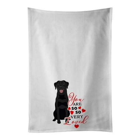 

28 x 19 in. Unisex Labrador Retriever Black No.1 So Loved White Dish Towels Kitchen Towel - Set of 2