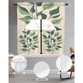 thumbnail image 2 of Green Botanical Swag Kitchen Curtains Sets for Windows 24 Inch Length, Farmhouse Tropical Leaves Short Window Curtain Panels Swags Valances and Tiers 3 Piece Set for Cafe/Dining Room, 2 of 5