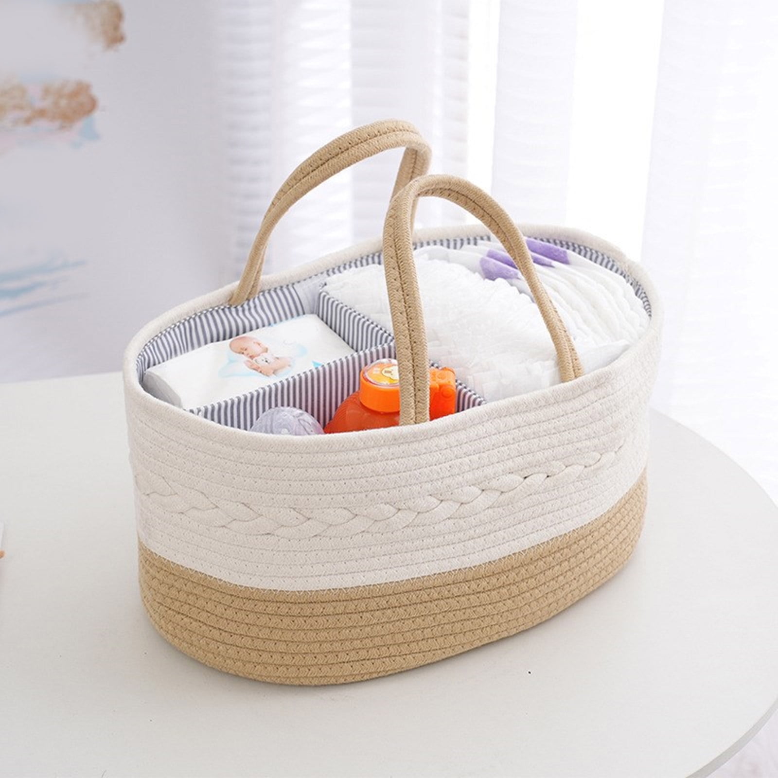 Large Capacity Baby Diaper Storage Basket Portable Nappy Organiser Case Container for Nursery and Car Item Store