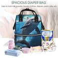 thumbnail image 5 of Daiia Ice Blue Ocean Cute Dolphin Large Capacity Baby Bag Waterproof Stylish Diaper Bag Mummy Backpack Adjustable Straps Diaper BagBaby Essentials Bag, 5 of 6