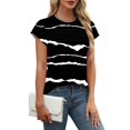 thumbnail image 4 of Womens Summer Tops, Cap Short Sleeve Shirts for Women Fashion Loose Fit Ombre Tie Dye Crewneck T-Shirts, 4 of 6