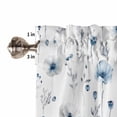 thumbnail image 5 of Half Window Curtain 36 Inches Long, Blue Floral Spring Window Treatment Curtain Drapes, Farmhouse Poppy Botanical Small Tier Curtains for Bathroom Over Sink, 27.5"x36", 2 Panels, 5 of 7