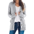thumbnail image 1 of 1 chaqueta con capucha tipo cárdigan, gris, M., 1 of 7