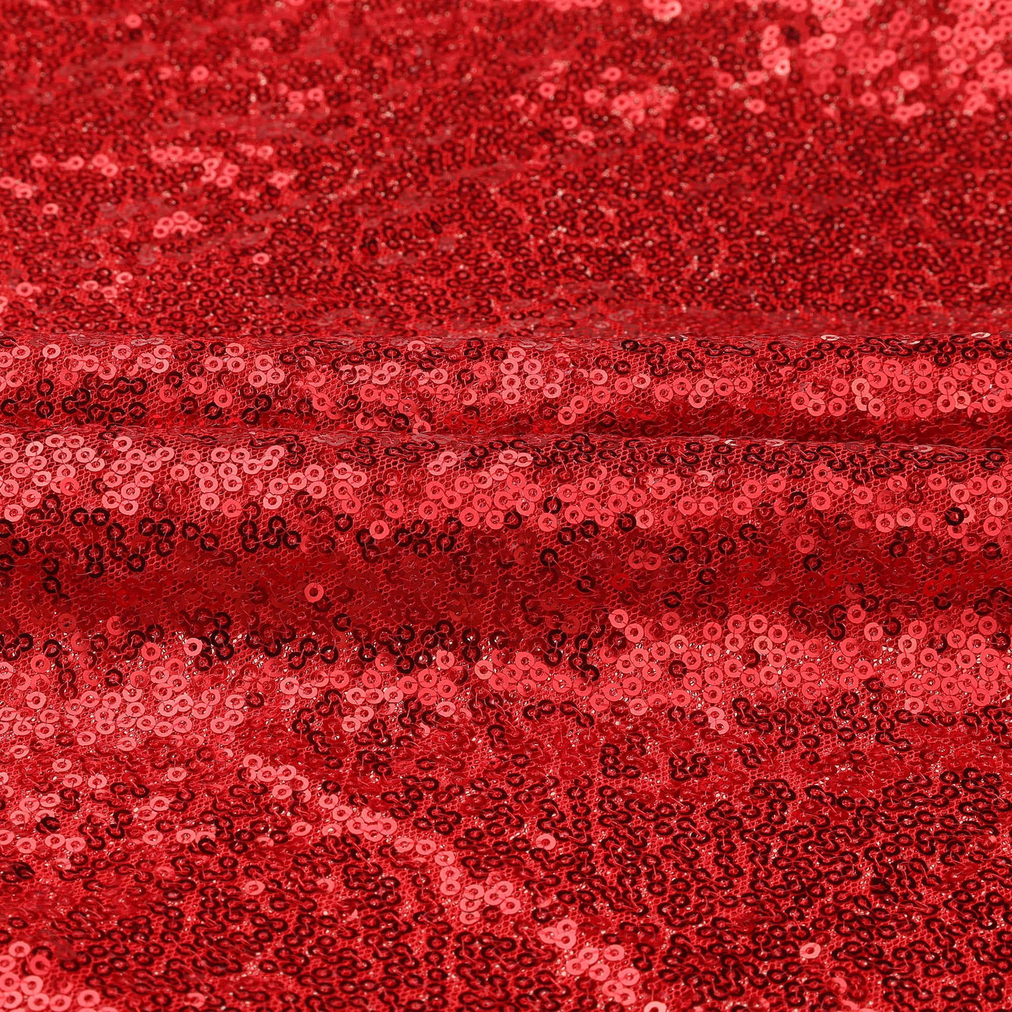 Unique Bargains Sequin Table Covers for Dining Room Parties or Dances Tablecloths Red 47"x71"