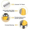 thumbnail image 7 of 3Pcs Deep Round-Bottom Router Bits Set Yellow, 1/4'' Shank, Ideal for Precision Woodworking, 7 of 7