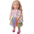 thumbnail image 4 of AlevRam 3 Piece Outfit for 18" Dolls Sequin Jacket, White Tank Top Rainbow Tulle Skirt Doll Clothes Set, 4 of 4