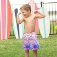 thumbnail image 4 of FORMRS Boys Swim Trunks Quick Dry Mesh Liner Boardshorts Sizes XS-XL, Pastel Pink Marble Pattern, 4 of 7