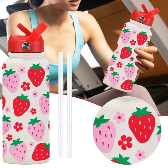 Grande Capacité Bouteille d'Eau de Sport en Acier Inoxydable Design Portable avec Poignée pour Conservation de la Chaleur Idéale Adaptée pour Entraînement Physique Voyage en Plein Air et Usage Quotidien Bouteille de Jus en Verre