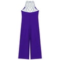 thumbnail image 4 of Haitryli Girl's Wide Leg Pants Dancing Gowns Sleeveless Bodysuit Unitards Latin Jazz Dance Performance Costume Purple 16, 4 of 5