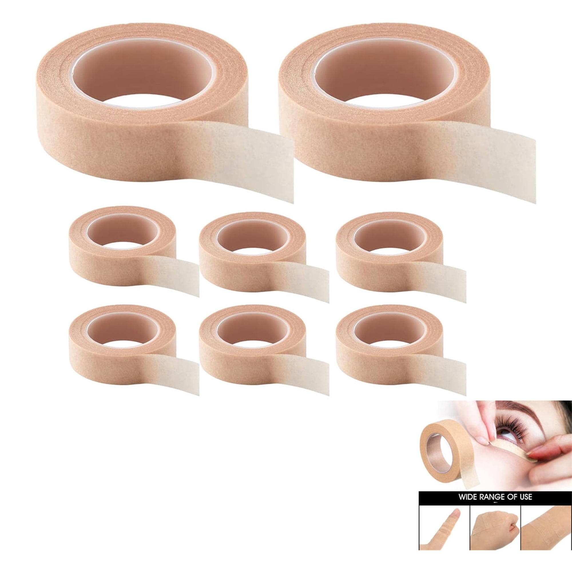 GIXUSIL 8 Rolls Micropore Tape 1/2 inch, Paper Tape Medical Sensitive Skin, Self Adhesive Nose Tape, Surgical Tape for Wound Care, Face Gauze Tape, Medical Tape for Wound Care, 10 Yards