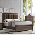 thumbnail image 2 of Eastern King Bed Upholstered Headboard Fabric Walnut Finish Bedroom Furniture 4pc, 2 of 6
