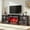 Black, variant on Merluxy 97" Farmhouse Fireplace TV Stand, Entertainment Center with Large Storage Space and Adjustable Shelf for Living Room, Light Grey