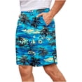 thumbnail image 3 of Yievot Beach Shorts for Men Hawaiian Printed Drawstring Elastic Waist Summer Vacation Shorts, 3 of 5