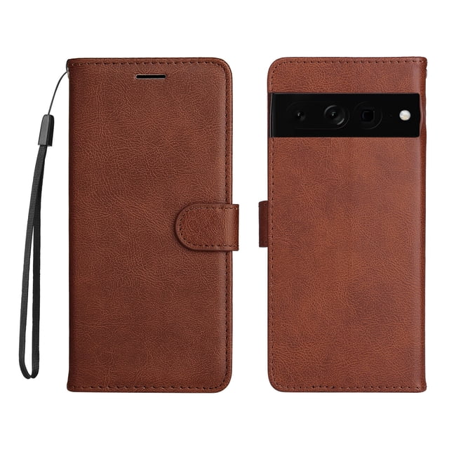 Compatible with Google Pixel 7 PRO 5G Case Premium Leather Cover with Cash Card Slots Soft TPU Back Cover Magnetic Flip Leather Wallet Case - Brown
