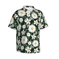 thumbnail image 2 of Bixox Men's Hawaiian Shirts Men's White Daisies and Bee Print Short-Sleeve Shirt-Medium, 2 of 8