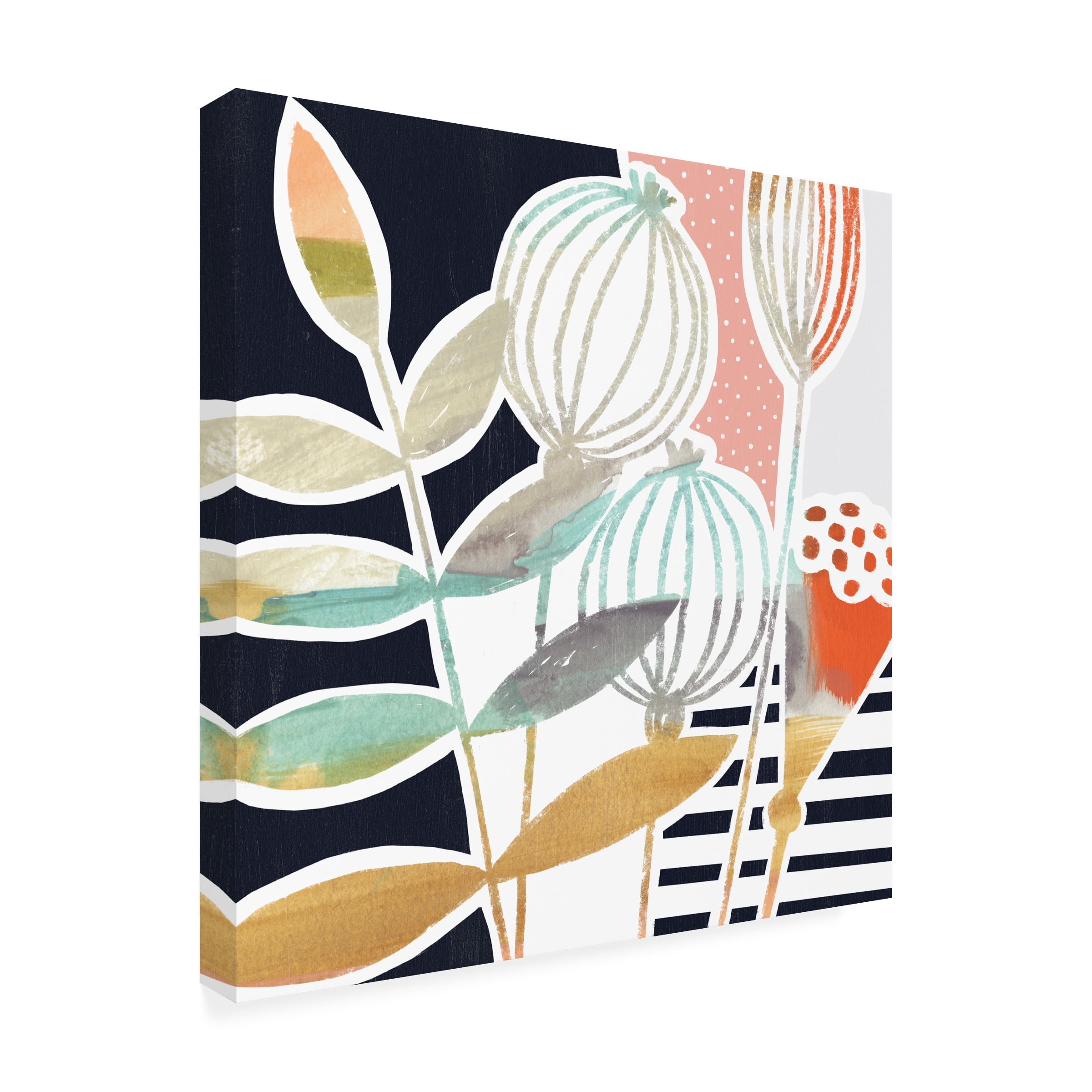 Victoria Borges 'Patterned Flora I' Canvas Art
