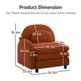 thumbnail image 6 of AUU 1-Seat Curved Teddy Sofa, RSF Model with Pillow, Teddy Fabric Upholstered Couch for Living Room, 6 of 7