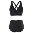 thumbnail image 4 of SWSMCLT Women's V Neck Bikini Set Swimsuit 2 Piece High Waisted Bathing Suit Full Coverage Tribal Printed Push Up Ruched Twist Front Swimming Swimwear Animal Print X-Large, 4 of 4