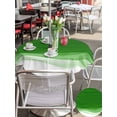 thumbnail image 4 of Outdoor Tablecloth with Umbrella Hole and Zipper, Ombre Green Waves Round Table Cloth 60 Inch Waterproof Tablecloth, Abstract Art Gradient Modern Picnic Table Cover for Patio Camping, 4 of 7
