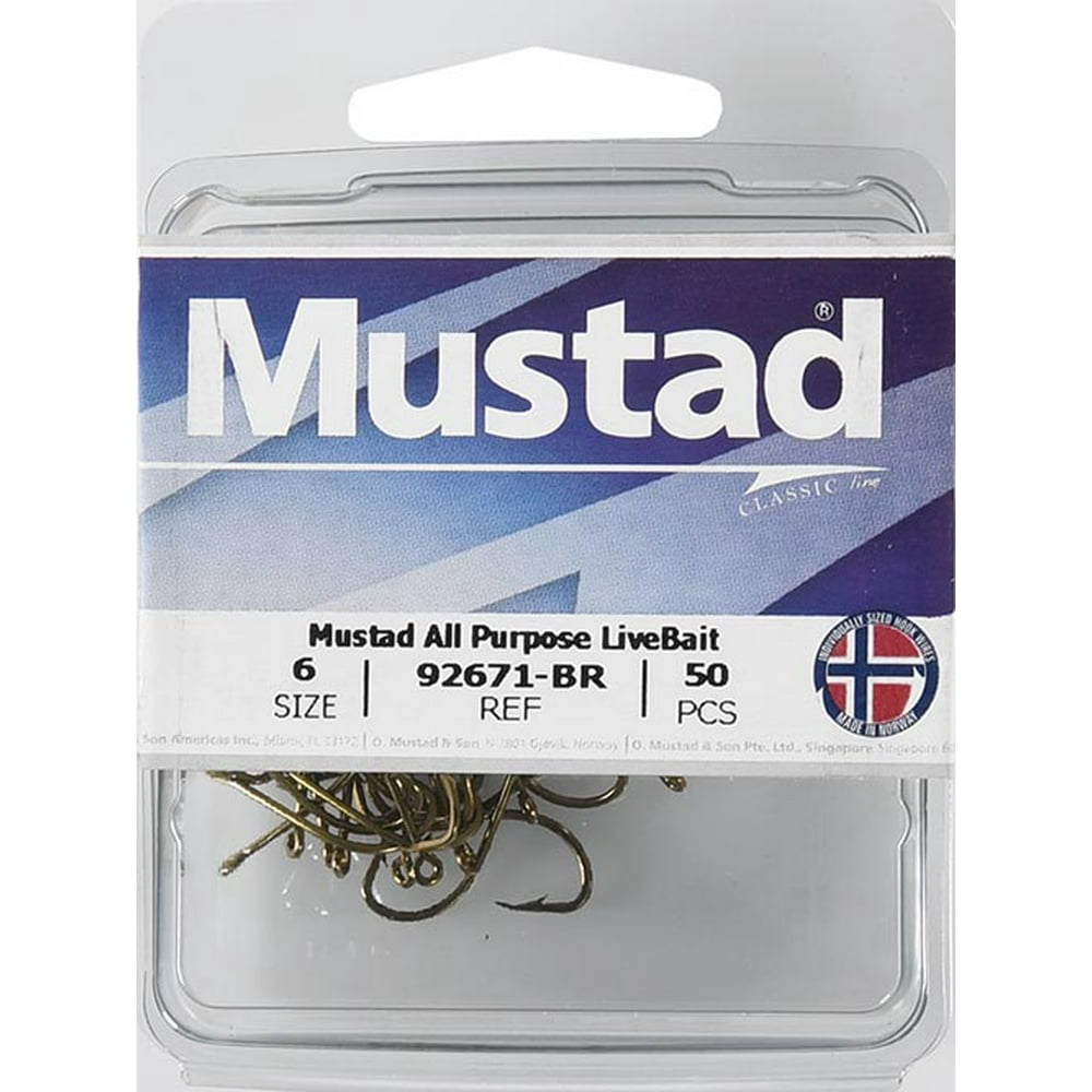Mustad Baitholder Hook (Bronze) - Size: #2 50pc - Walmart.com - Walmart.com