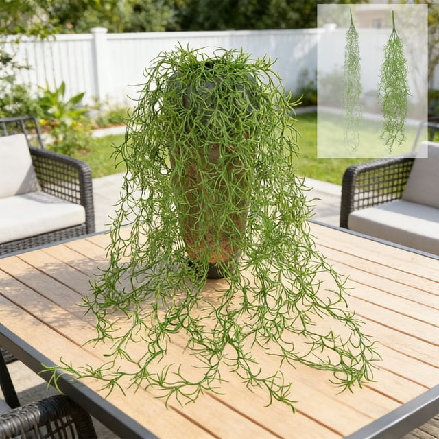 Plantas artificiales colgantes de 110 cm, paquete de 3 unidades de hiedra artificial con tallo de ratán para decoración de paredes, bodas, hogares, interiores y exteriores (verde). Rkxzt