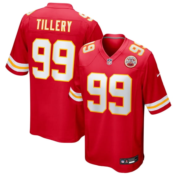 Men's Nike Jerry Tillery Red Kansas City Chiefs Team Game Jersey