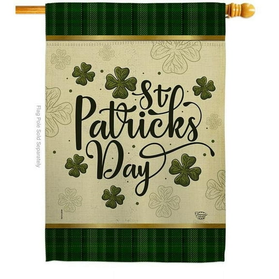 Ornament Collection H190064-BO Tartan St Patricks Springtime Double-Sided Garden Decorative House Flag, Multi Color