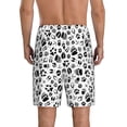 thumbnail image 3 of Kdxio Black Footprints Print Mens Sleep Shorts Bottoms Soft Comfy Pajama Wear Pants with Drawstring Pockets, 3 of 7
