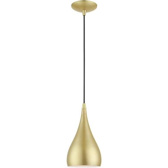 Coastal Mid Century Scandinavian One Light Chandelier-Soft Gold/Polished Brass Finish Bailey Street Home 218-Bel-4828698