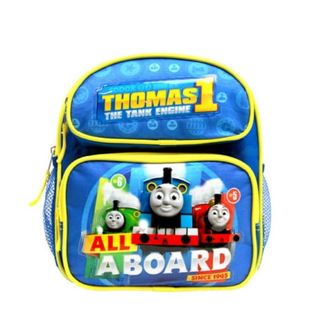 "ALL ABOARD" Thomas the Train Engine 10" Mini Toddler Canvas School Backpack