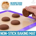 thumbnail image 4 of Zulay Kitchen Baking Mat 2 Pack Reusable Silicone Baking Sheet Nonstick - Purple, 4 of 7