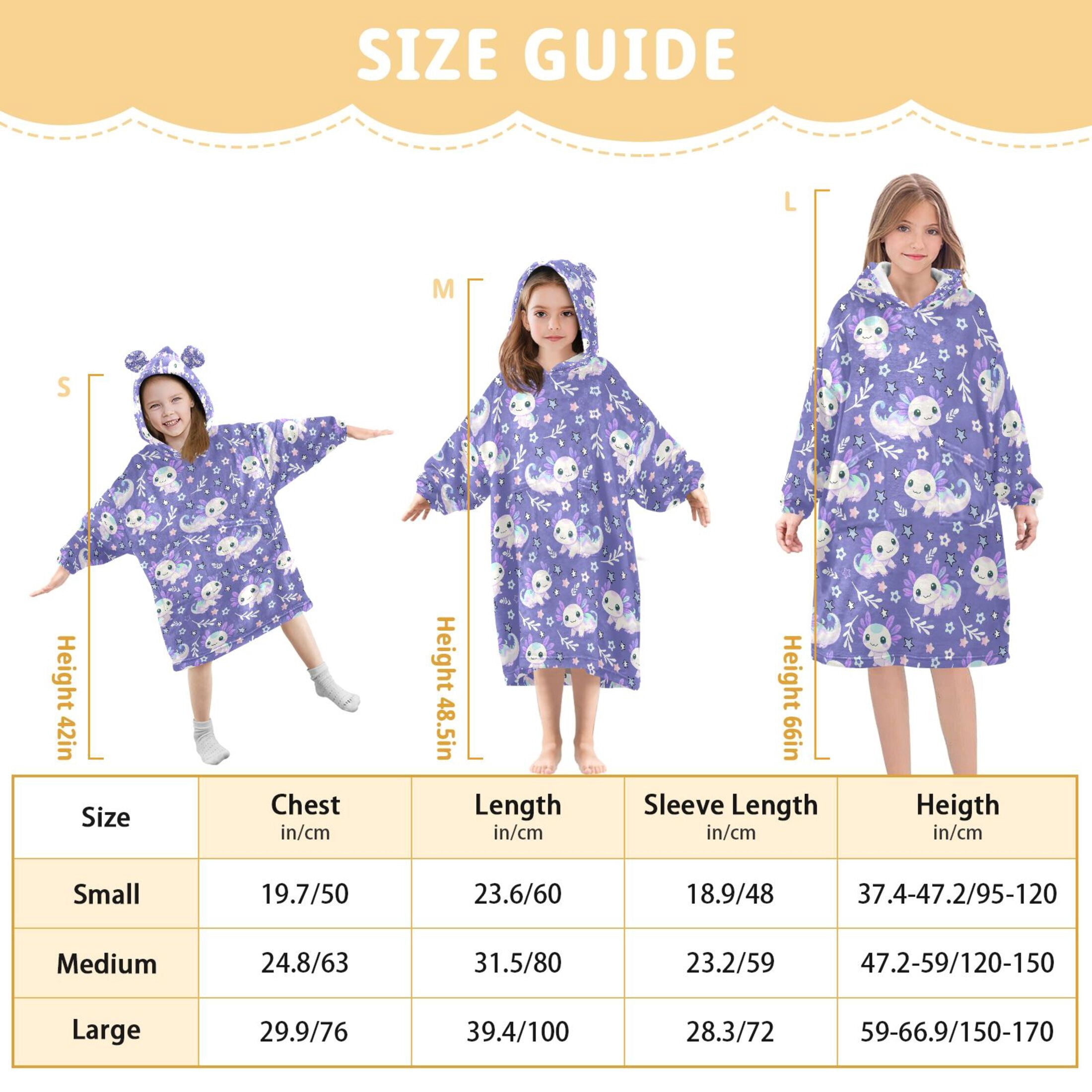 joogoo Wearable Blanket Axolotl Galaxy Hoodie for Oversized Sherpa Hooded 3-14 YR M
