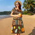 thumbnail image 4 of Balery Happy Thanksgiving With Gnome Vestidos sueltos de manga corta para mujer, vestidos de verano 2025, vestidos casuales de corte A con vuelo., 4 of 6