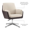 thumbnail image 4 of Linon Vivian Chaise Pivotante Réglable en Métal en Sherpa Naturel/cuir Synthétique Brun, 4 of 19