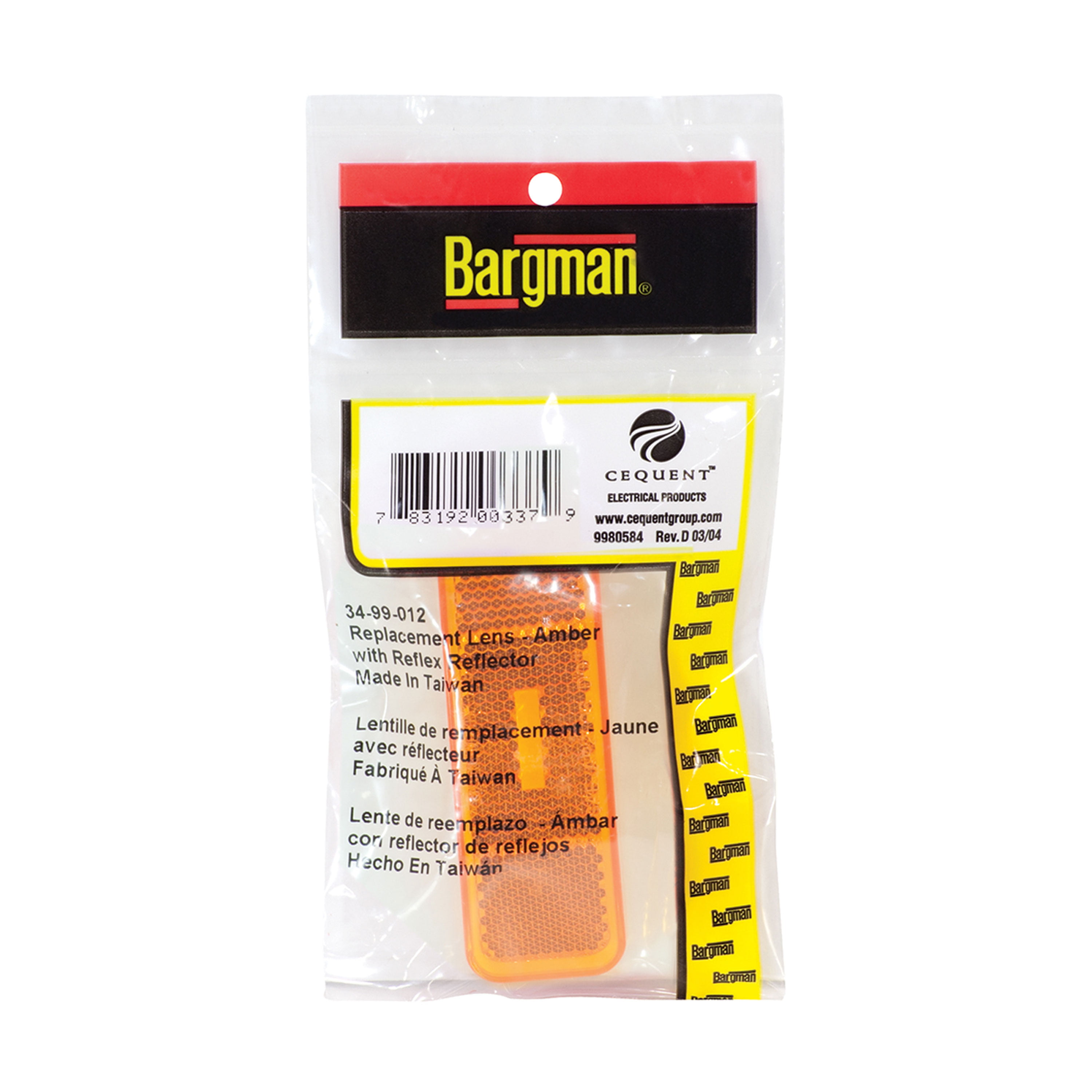 Bargman 34-99-012 Light #99-Amber Replacement Lens Only