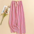 thumbnail image 2 of hoksml Women's Striped Pajama Pants with Bow Tie, Soft Wide Leg Lounge Pants Elastic Waist for Sleep and Relax, 2 of 3