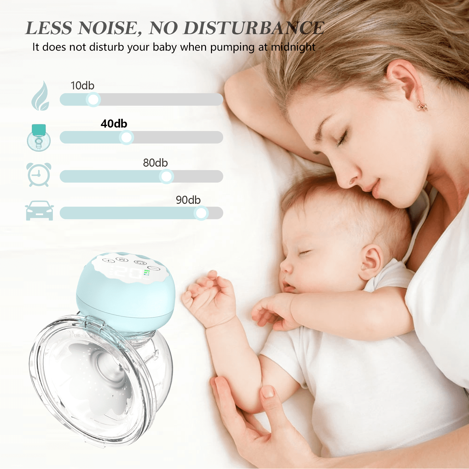 Yadala Breast Pump, Hands Free Breast Pump Portable Electric Breast Pump with 4 Modes & 12 Levels, 2 Pack, Blue