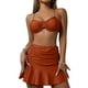 thumbnail image 2 of Traje de baño para mujer, bikini estampado con tirantes y escote en V, conjunto de traje de baño de tres piezas, trajes de baño para mujer, 2 of 7