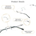 thumbnail image 2 of LifeArt Blue Light Blocking Glasses, Computer Reading Glasses, Anti Blue Rays, Reduce Eyestrain, Stylish for Men and Women(Silver,+1.00 Magnification), 2 of 5