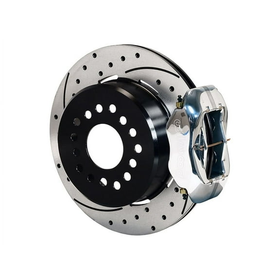 Wilwood 140-7146-DP Forged Dynalite 12.19" Rear Big Brake Kit With Polished Calipers Drilled Rotors & 2.50" Offset, Compatible with Ford and Mercury With Ford 8.8 Axle Flange