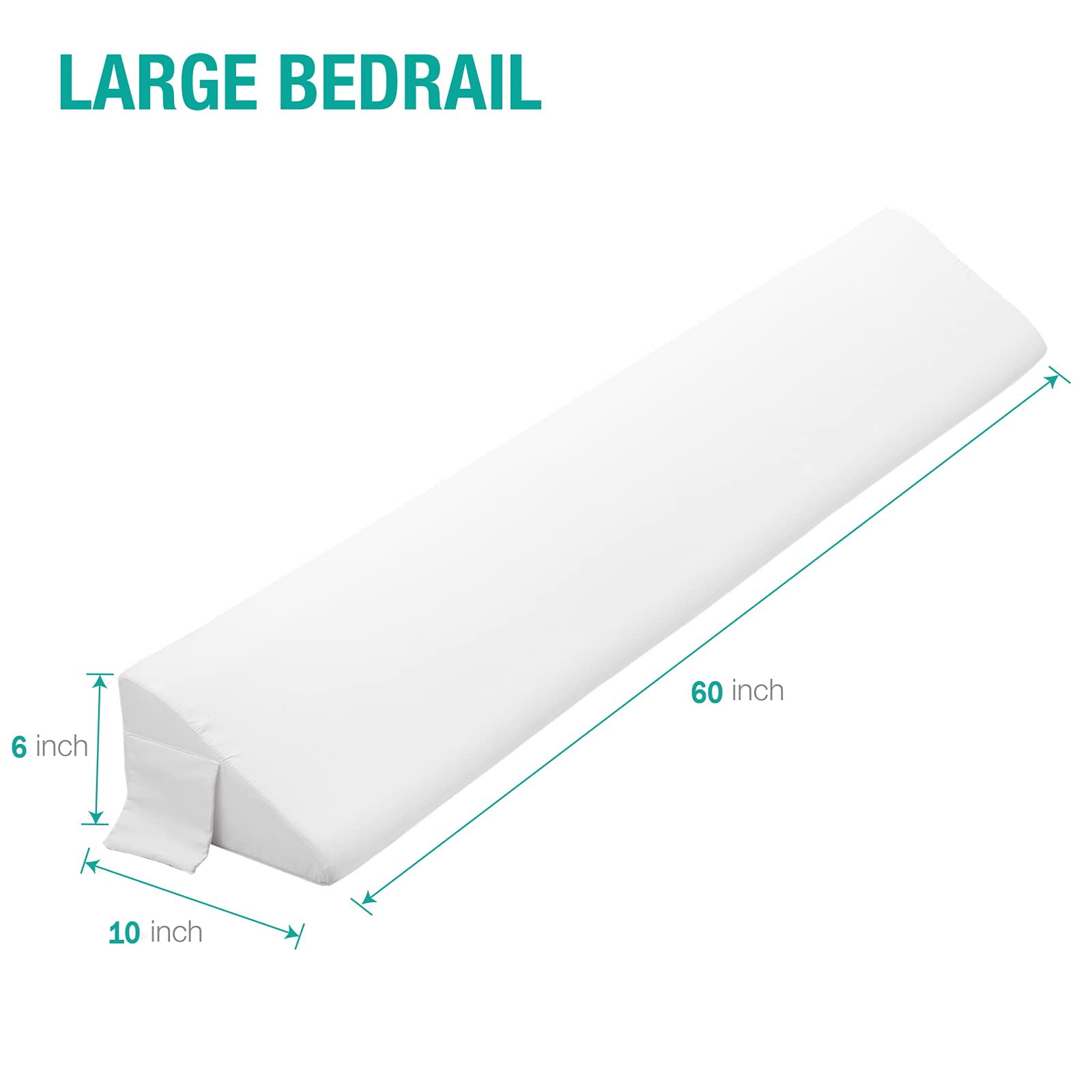 Queen Size Bed Wedge Pillow For Headboard Gap/mattress Gap Filler/bed Filler Fill 0-6" Between And Mattress 60"x10"x6"-white