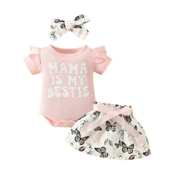 Emitonse Summer Outfits for Girls,Jumpsuit For Girls,Baby Bodysuits, Short Sleeve and Long Sleeve One-Pieces, 100% Organic Cotton Pink,Size 6-9 Months
