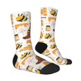 thumbnail image 2 of Goofa Cute Bee Honey Jar Hive Bear Printed Men's Crew Socks, Soft Durable Breathable Moisture-Wicking with Odor Control Cotton socks, 2 of 9