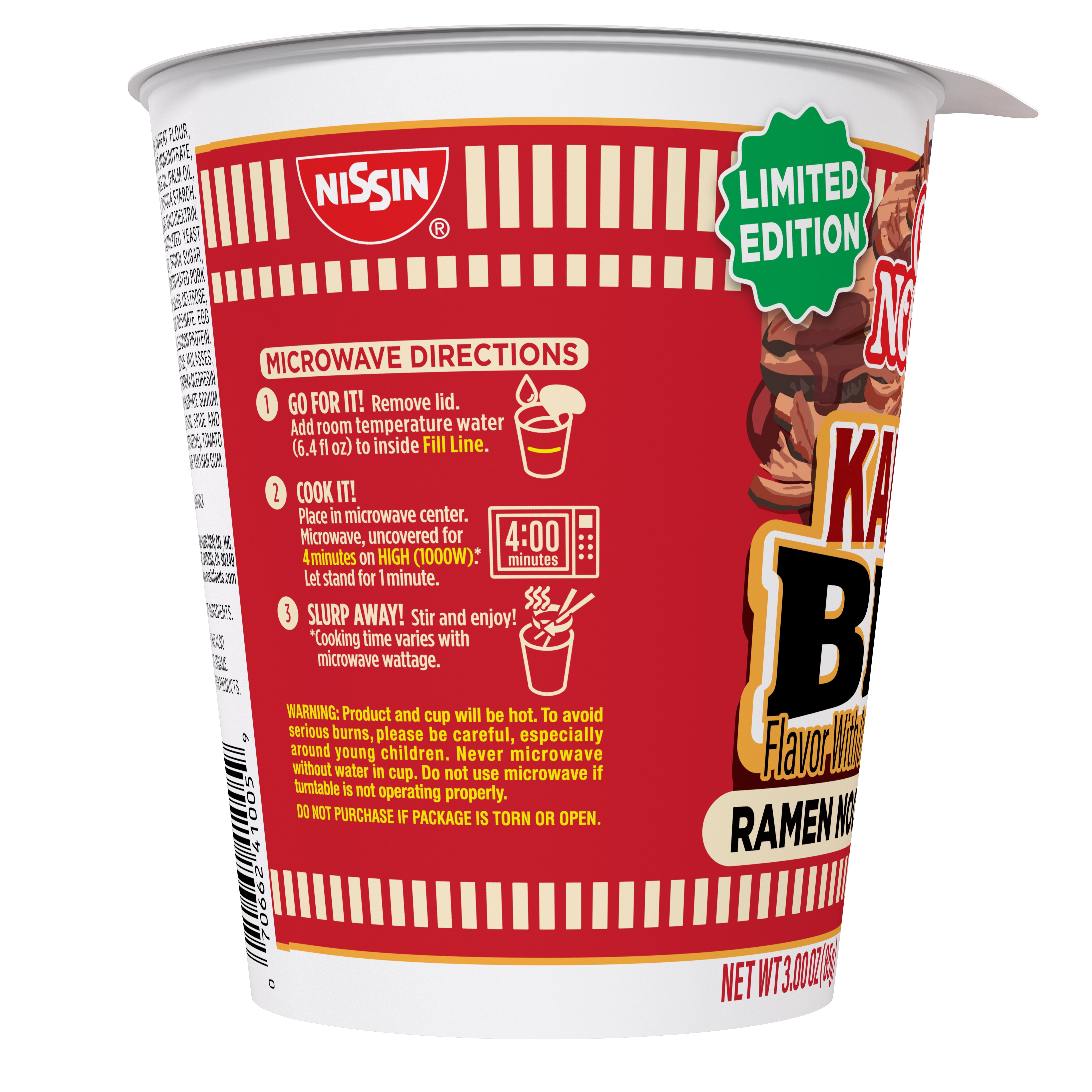 Nissin Cup Noodles Kansas City BBQ Flavor, 3.0 oz Cup, Limited Edition
