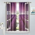 thumbnail image 4 of Lavender Floral Curtains, Lavender Flower Purple Window Treatments for Living Room Girls Woman Room Decor, Luxurious Elegant Purple Drapes 2 Panels, 42x63 Inch, 4 of 6