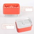 thumbnail image 3 of Dish Soap Dispenser for Kitchen, Innovative Soap Dispenser and Sponge Holder 2 in1, Countertop Soap Pump Dispenser Caddy,(White / Gray / Orange / Blue), 3 of 7
